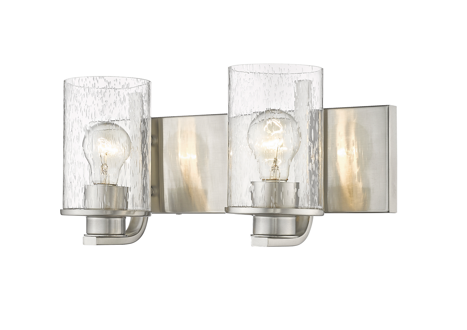 Two Light Vanity by Z-Lite - Beckett Collection, Brushed Nickel Finish - 492-2V-BN