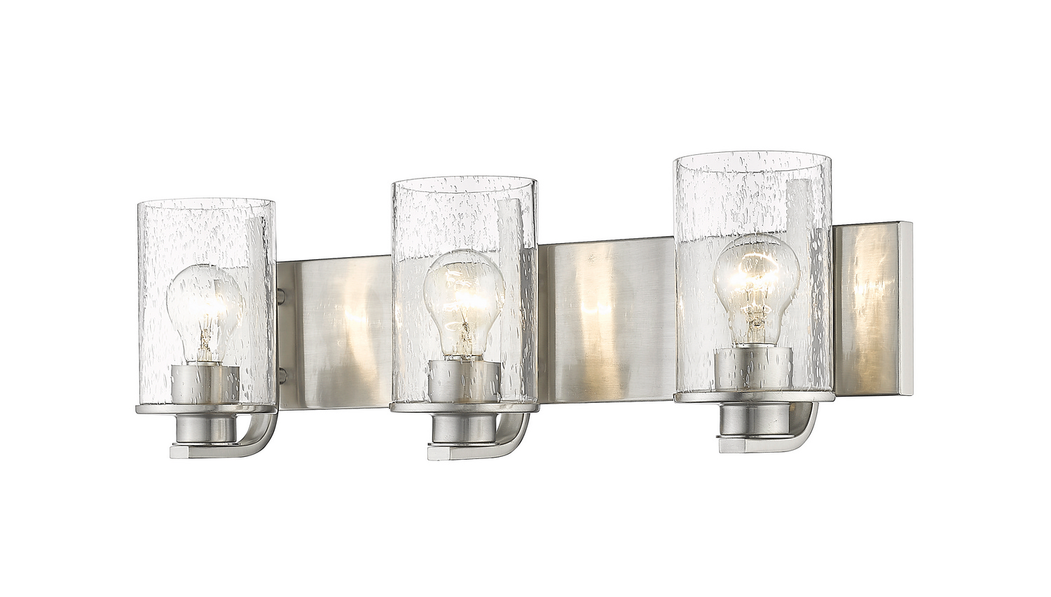 Three Light Vanity by Z-Lite - Beckett Collection, Brushed Nickel Finish - 492-3V-BN