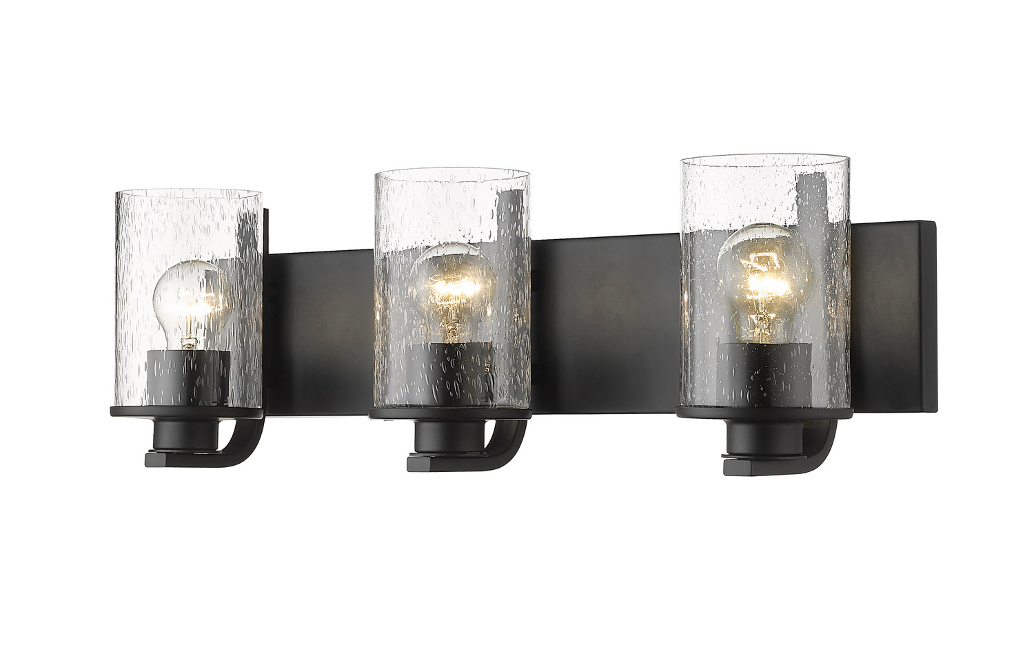 Three Light Vanity by Z-Lite - Beckett Collection, Matte Black Finish - 492-3V-MB