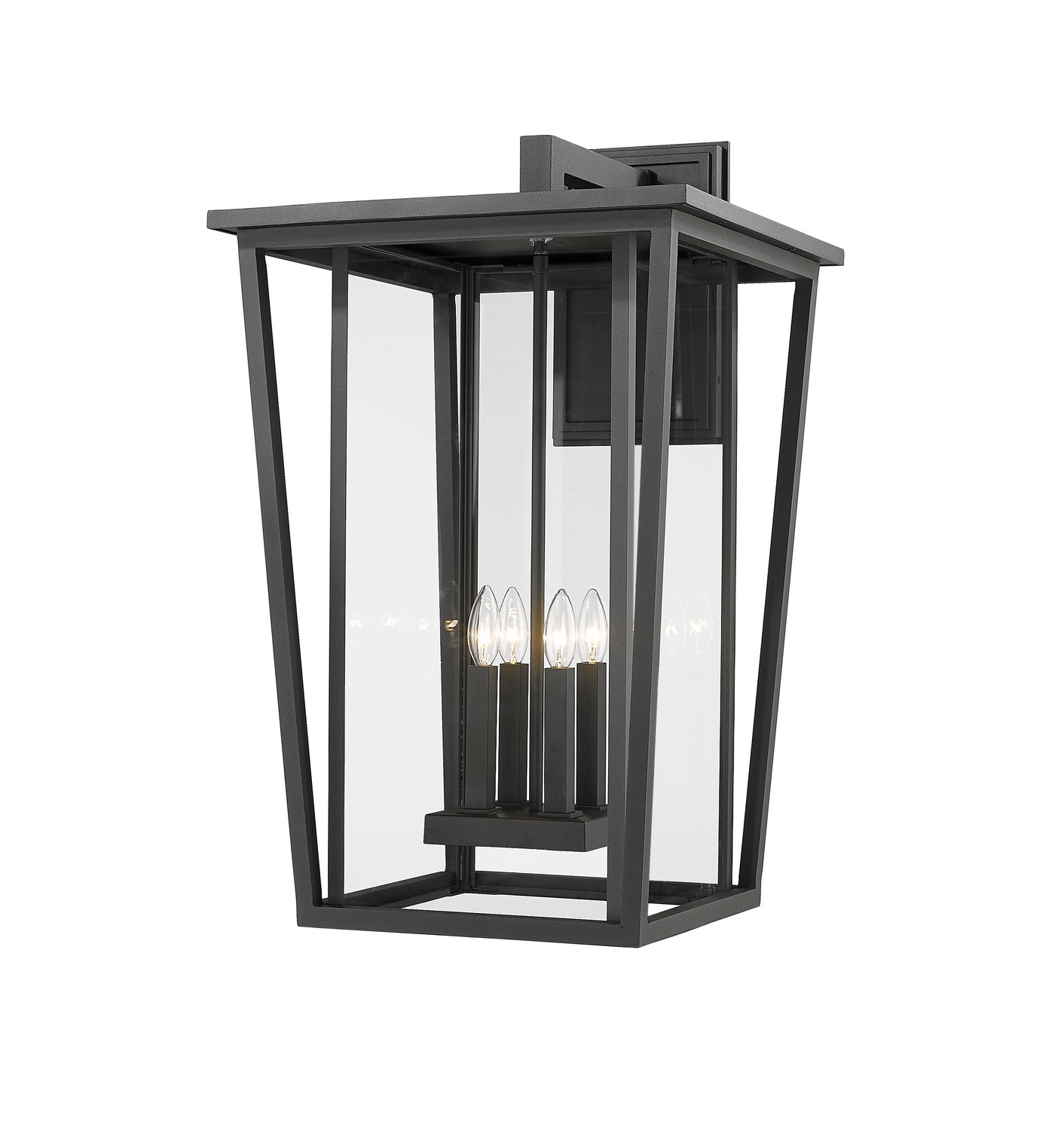 Four Light Outdoor Wall Light by Z-Lite - Seoul Collection, Black Finish - 571XXL-BK