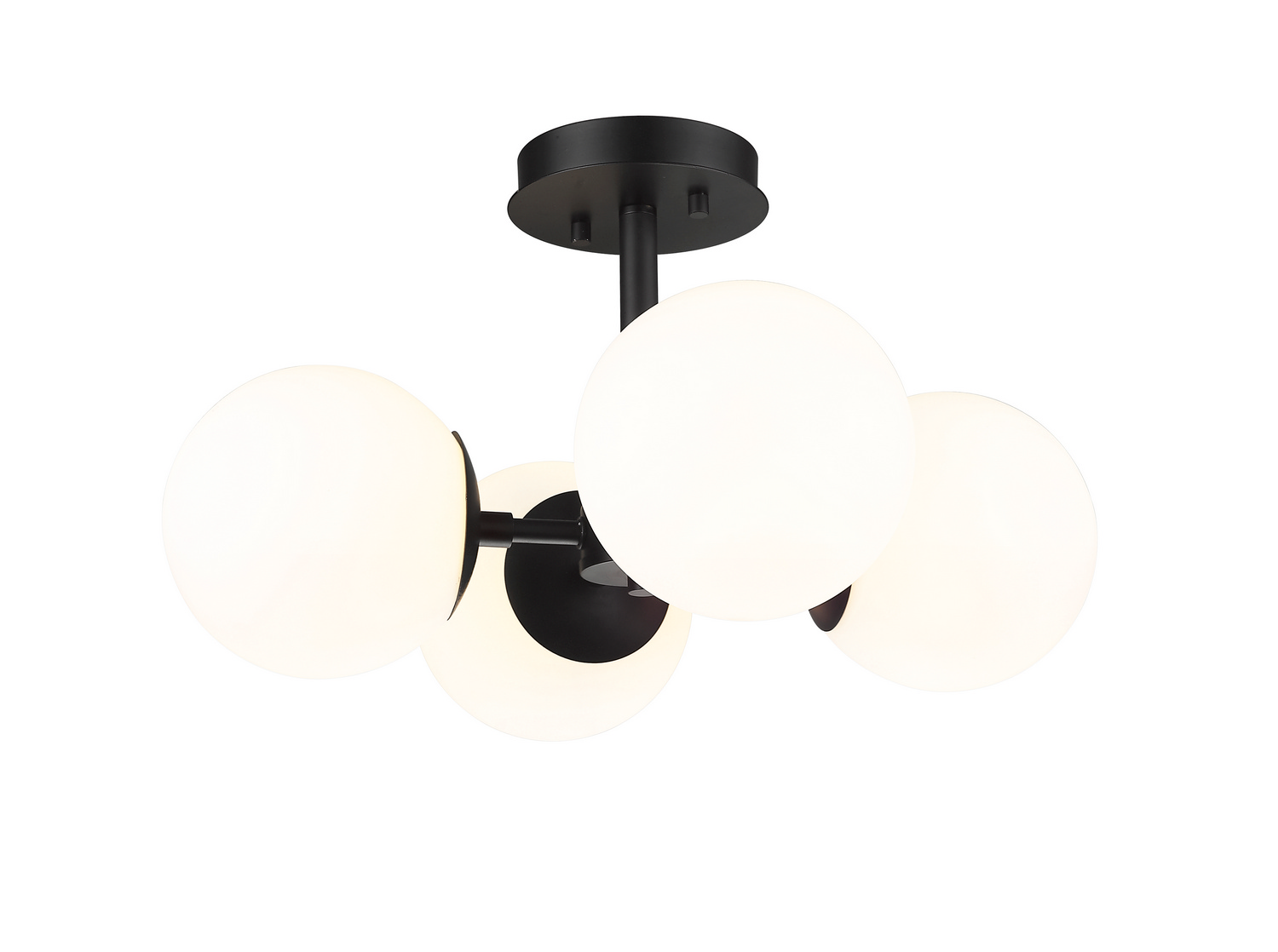 Four Light Semi Flush Mount by Z-Lite - Midnetic Collection, Matte Black Finish - 730SF4-MB