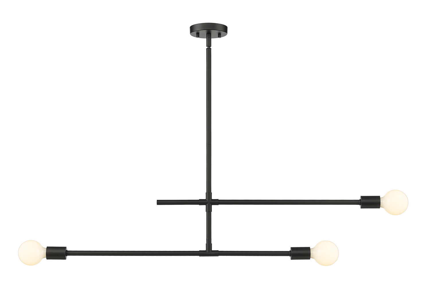Three Light Chandelier by Z-Lite - Modernist Collection, Matte Black Finish - 731-3MB