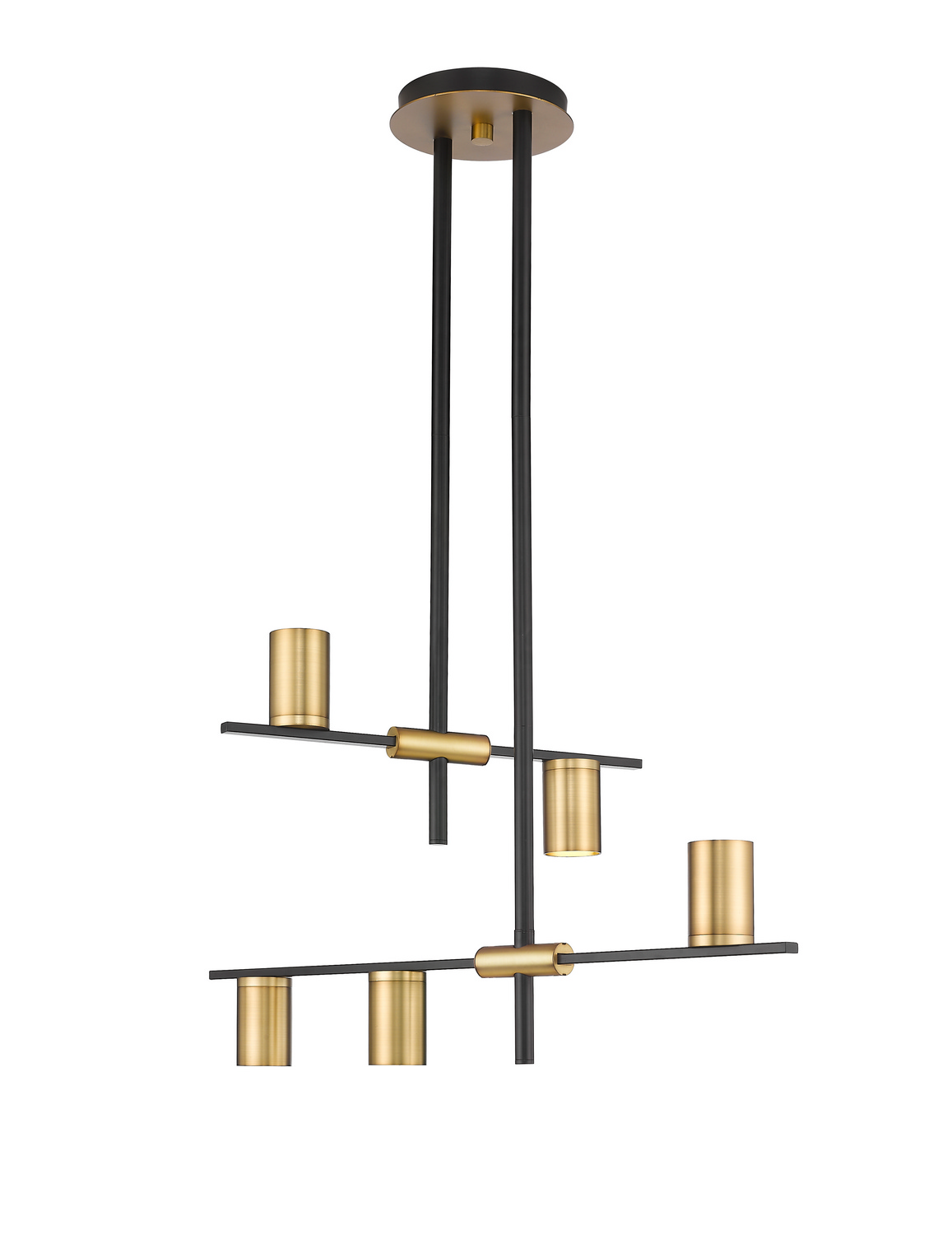 Five Light Chandelier by Z-Lite - Calumet Collection, Matte Black + Olde Brass Finish - 814-5MB-OBR