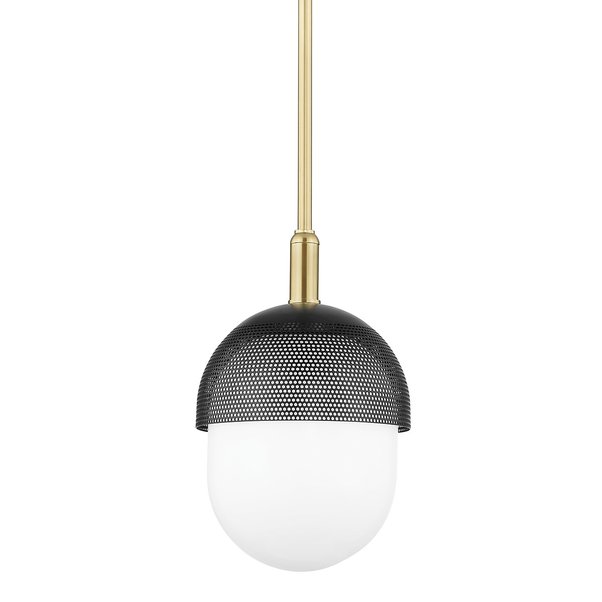 Hudson Valley Nyack One Light Pendant in Aged Brass/Black - 6109-AGB/BK