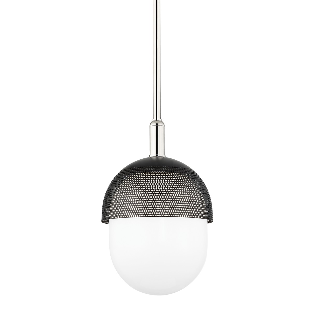 Hudson Valley Nyack One Light Pendant in Polished Nickel/Black - 6109-PN/BK