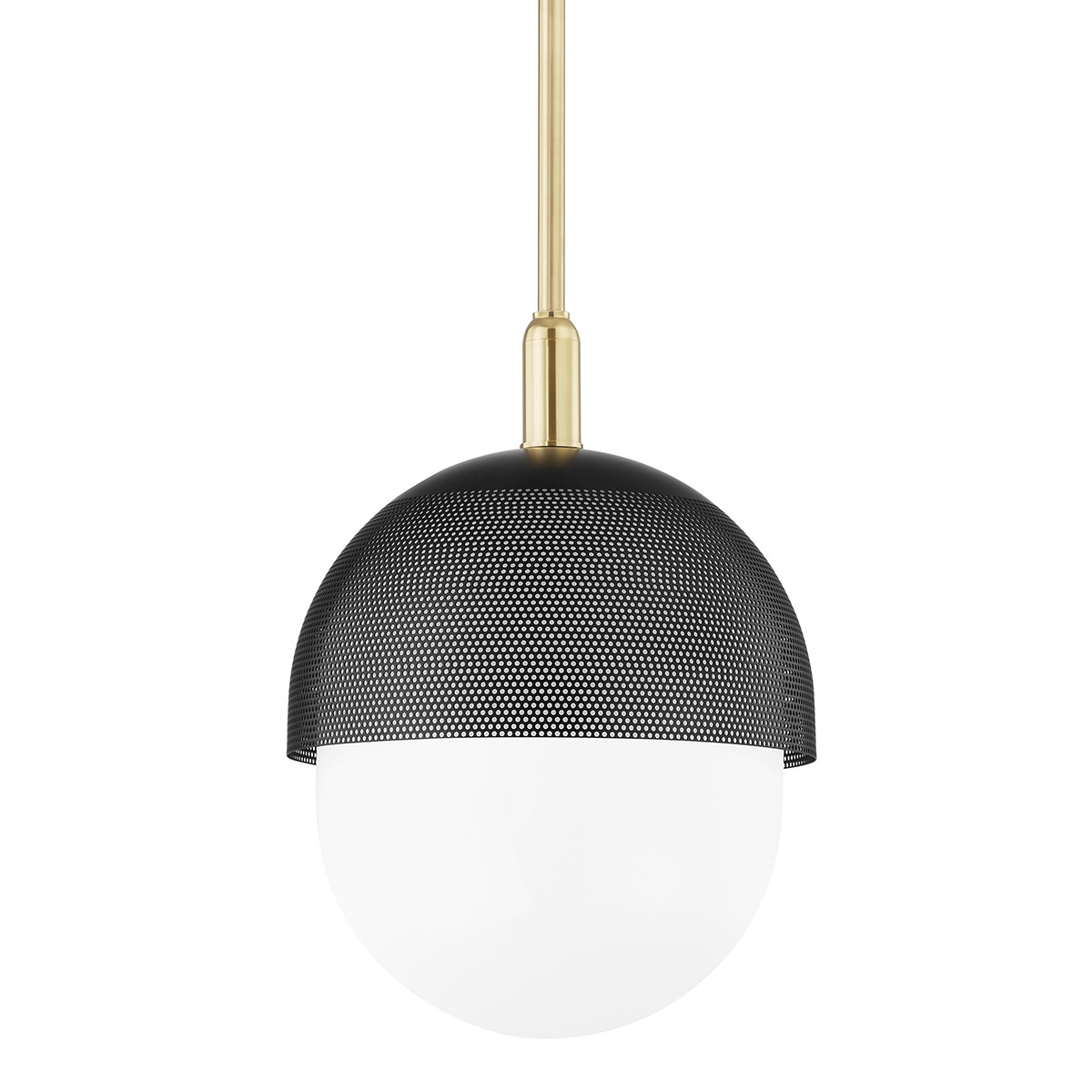 Hudson Valley Nyack One Light Pendant in Aged Brass/Black - 6114-AGB/BK