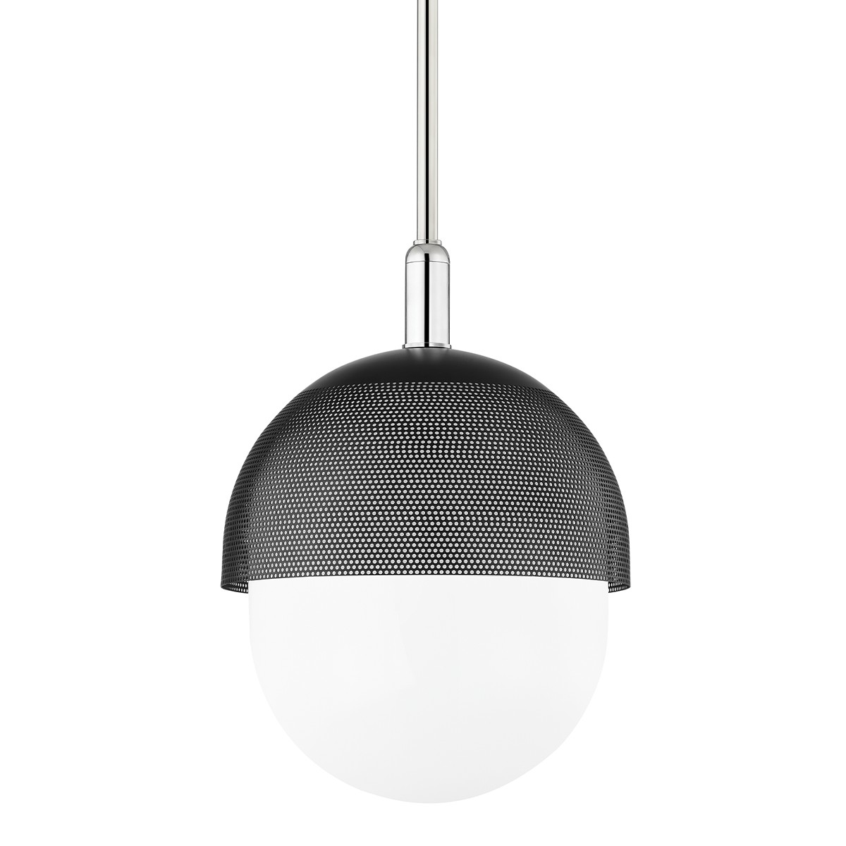 Hudson Valley Nyack One Light Pendant in Polished Nickel/Black - 6114-PN/BK