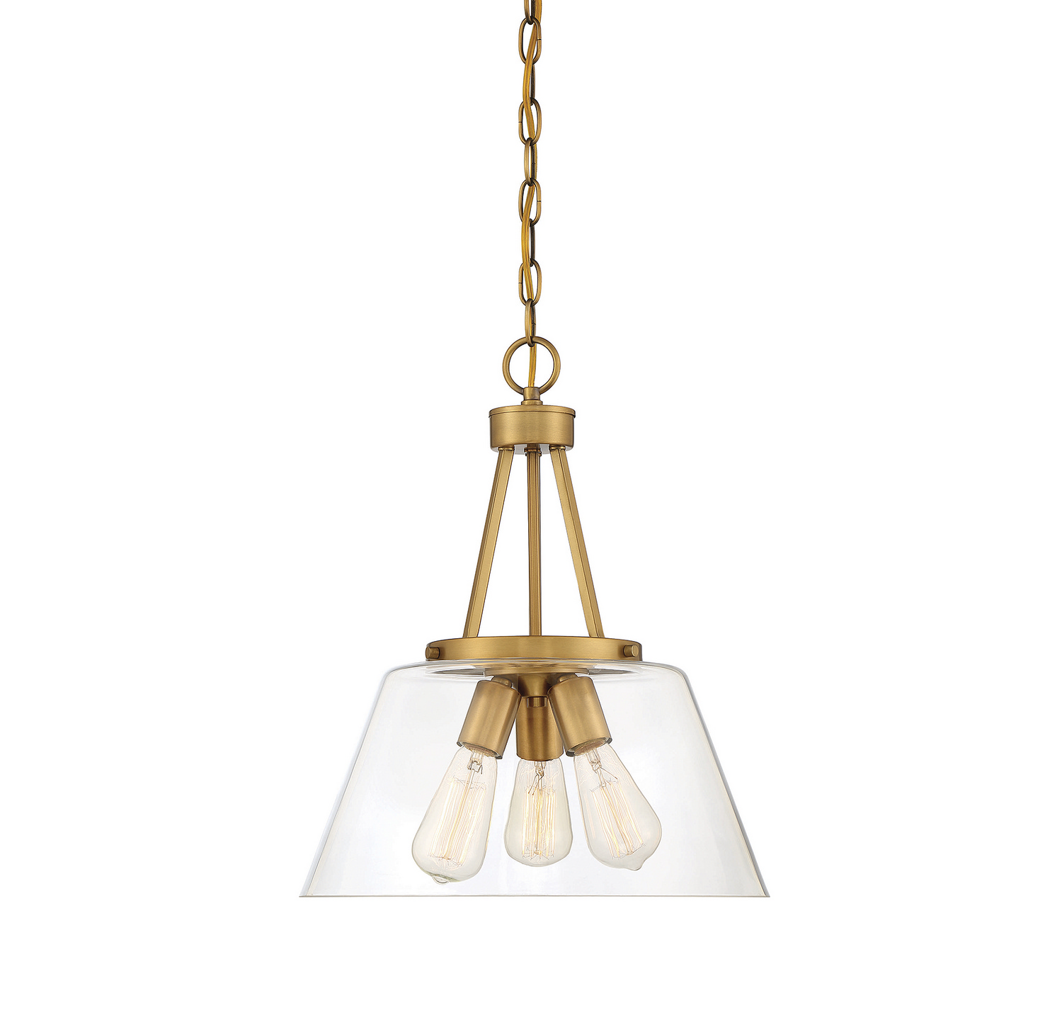 Savoy House Calhoun Three Light Pendant in Warm Brass - 7-1025-3-322