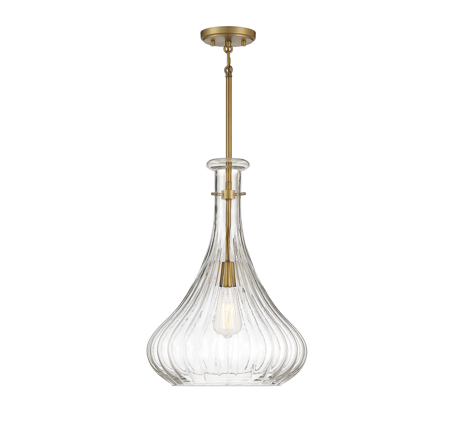 Savoy House Bristo One Light Pendant in Warm Brass - 7-2265-1-322