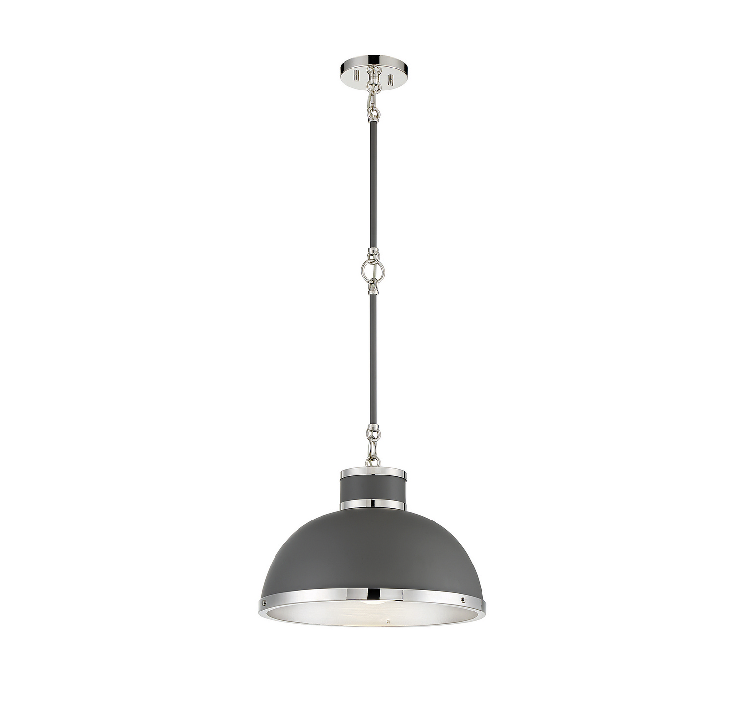 Savoy House Corning One Light Pendant in Gray with Polished Nickel Accents - 7-8882-1-175