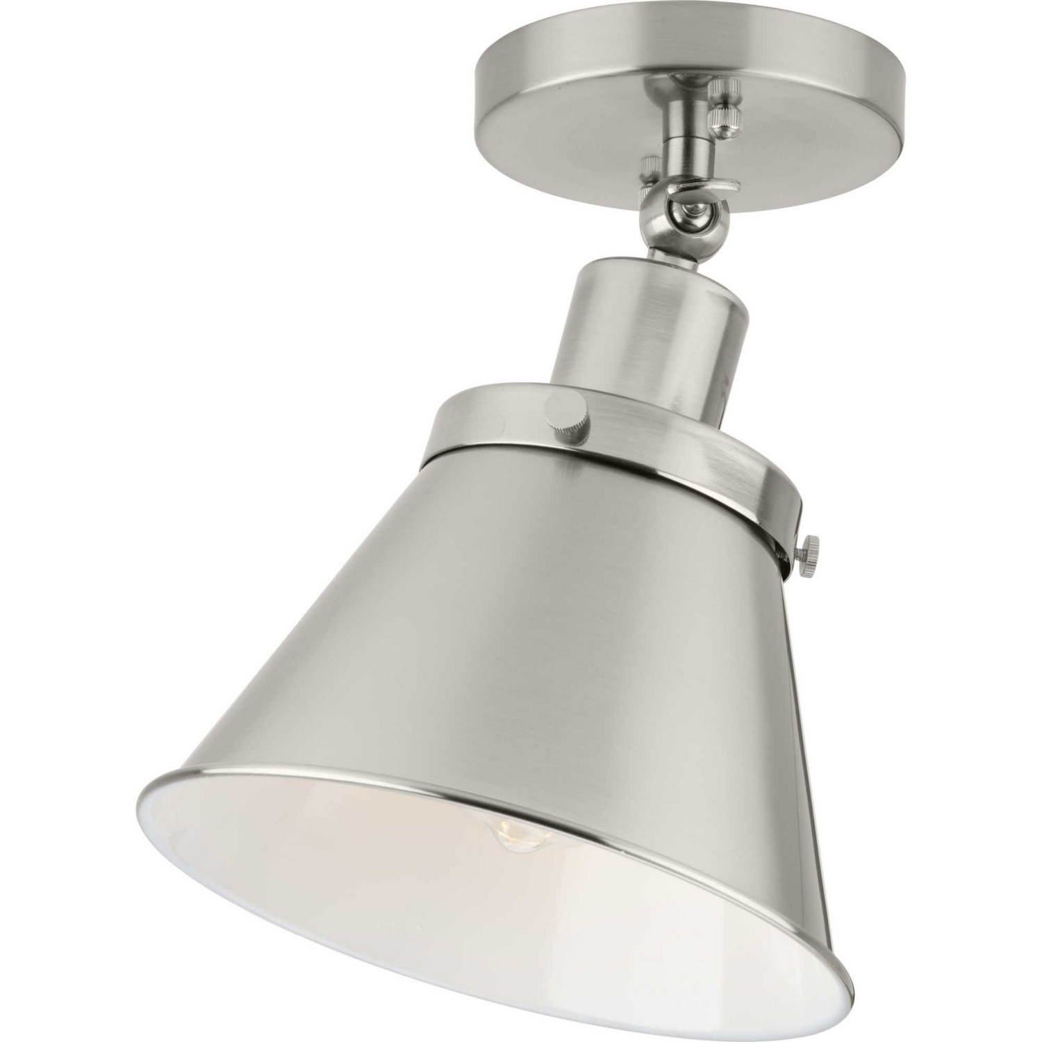 Brushed Nickel One Light Flush Mount from the Hinton Collection