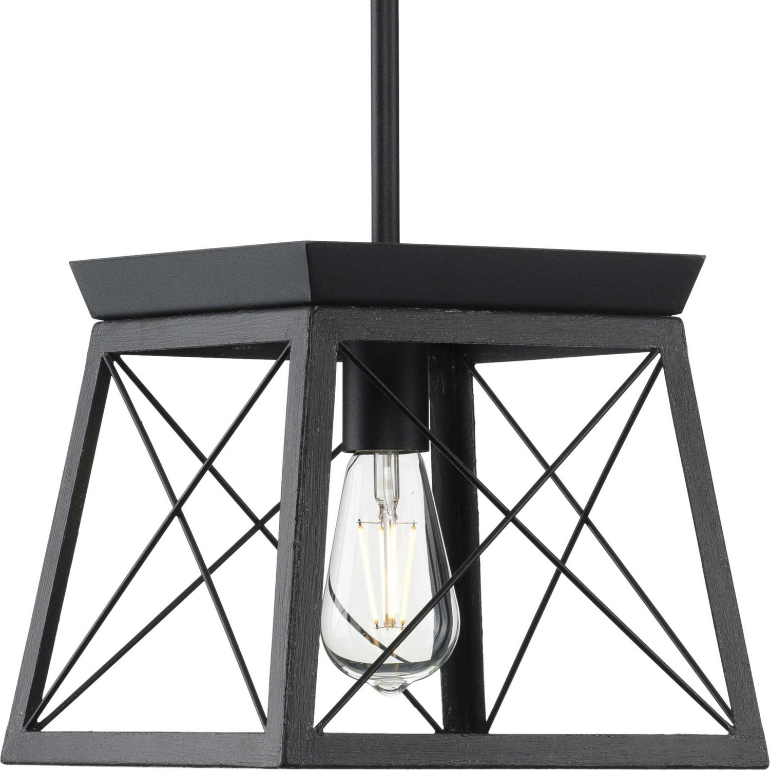 Photos - Chandelier / Lamp Progress Lighting Textured Black One Light Pendant from the Briarwood Collection P500041-031 