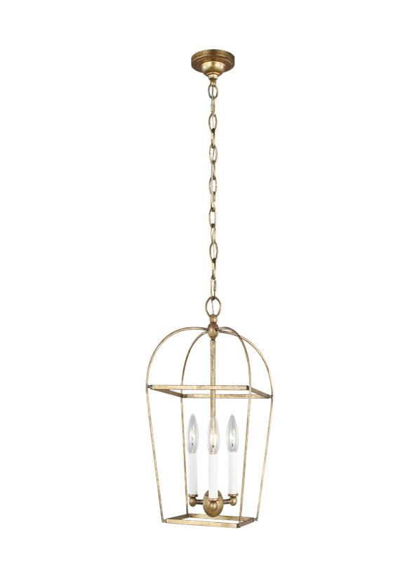 Visual Comfort Studio Stonington Three Light Mini Lantern in Antique Gild - CC1423ADB