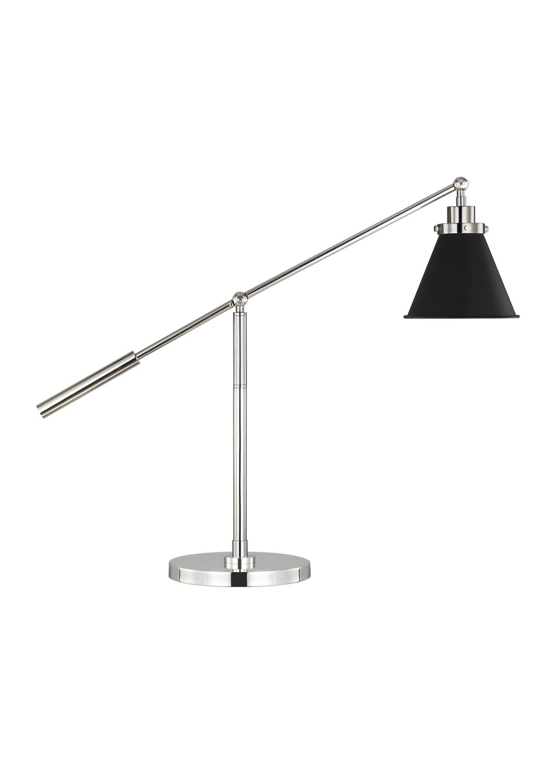 Visual Comfort Studio Wellfleet One Light Desk Lamp in Midnight Black and Polished Nickel - CT1091MBKPN1