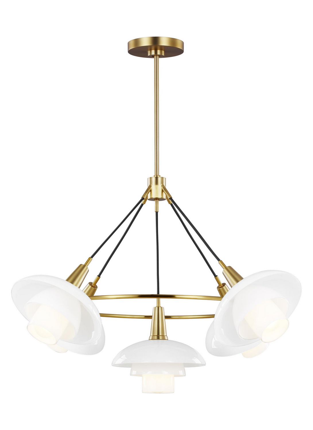 Visual Comfort Studio Rossie Five Light Chandelier in Burnished Brass - EC1235BBS