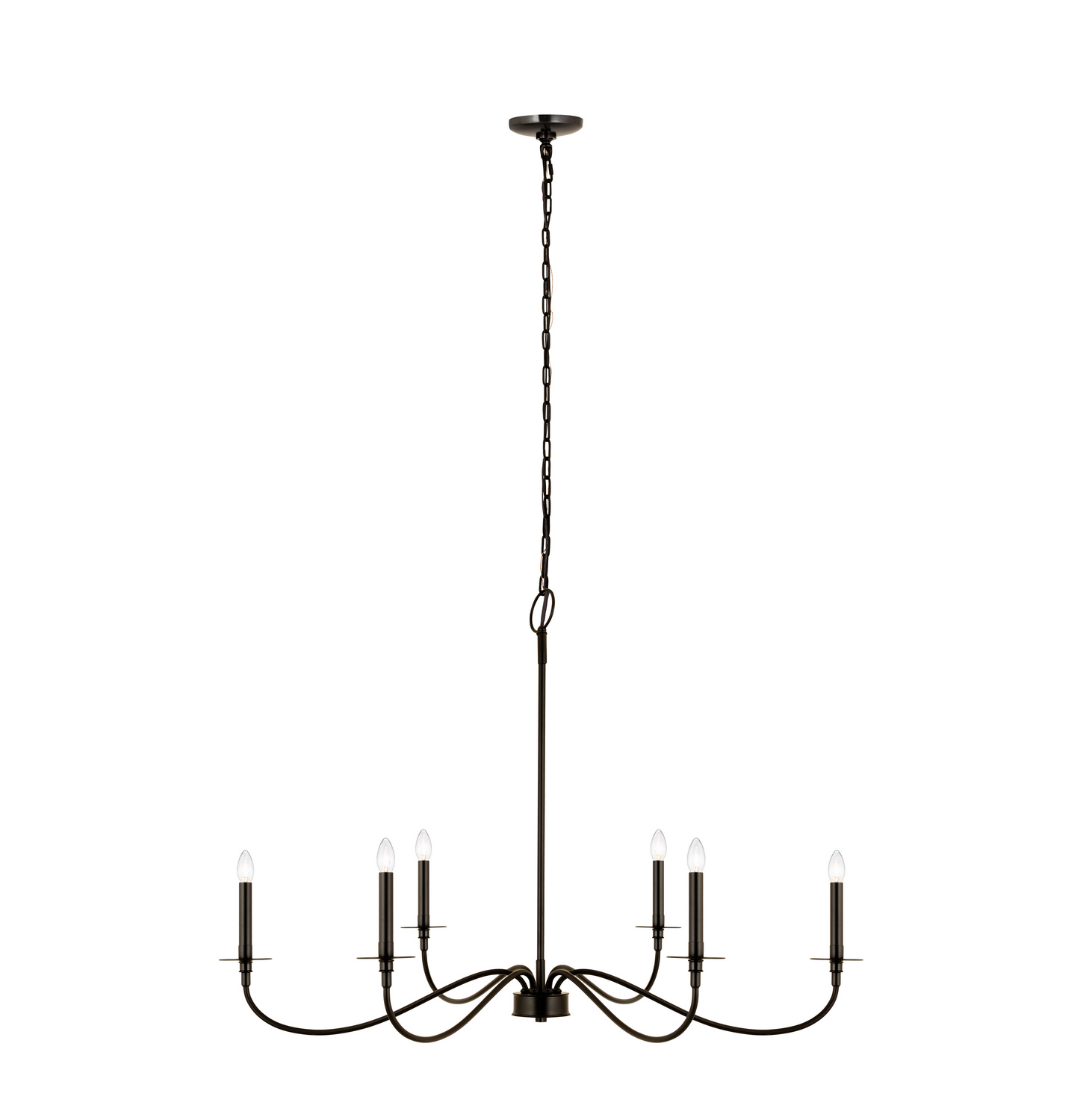 Six Light Chandelier by Z-Lite - Arrington Collection, Matte Black Finish - 2301-42MB