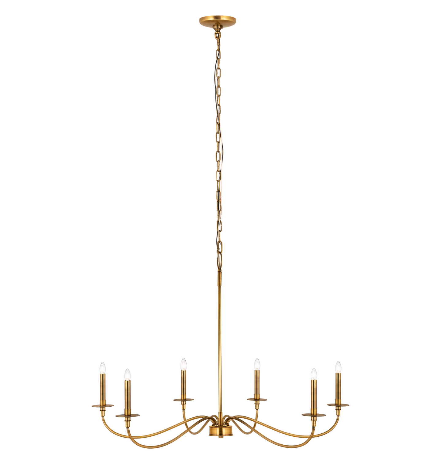Six Light Chandelier by Z-Lite - Arrington Collection, Rubbed Brass Finish - 2301-42RB