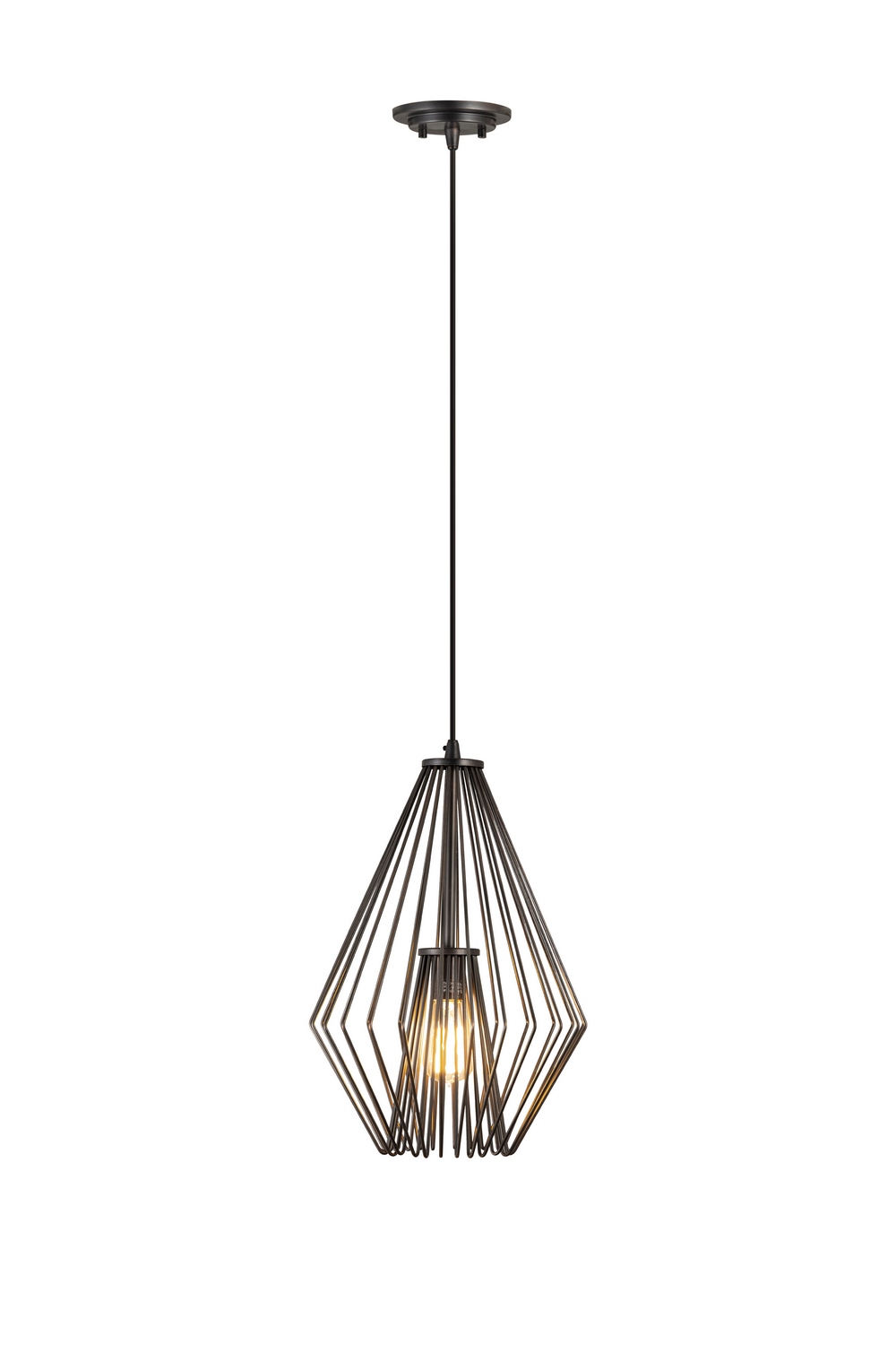 One Light Pendant by Z-Lite - Quintus Collection, Plated Bronze Finish - 442MP12-BP