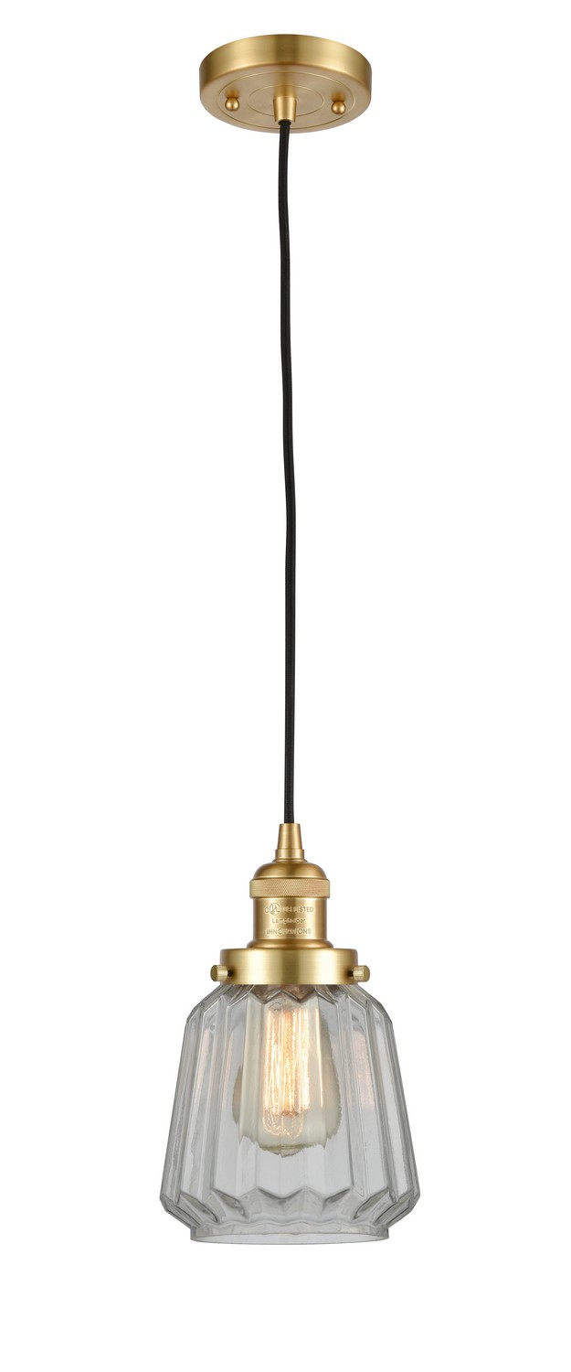 LED Mini Pendant by Innovations - Franklin Restoration Collection, Satin Gold Finish - 201C-SG-G142-LED