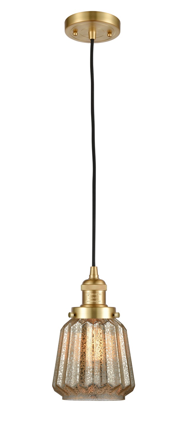 LED Mini Pendant by Innovations - Franklin Restoration Collection, Satin Gold Finish - 201C-SG-G146-LED