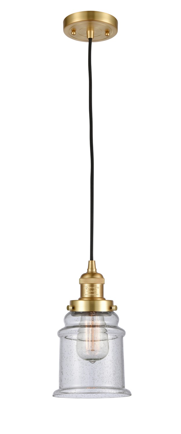 LED Mini Pendant by Innovations - Franklin Restoration Collection, Satin Gold Finish - 201C-SG-G184-LED