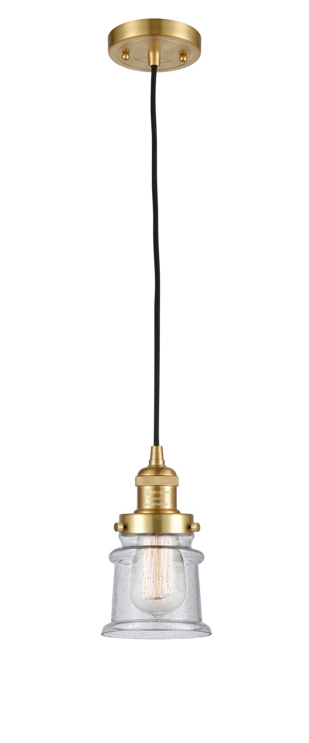 LED Mini Pendant by Innovations - Franklin Restoration Collection, Satin Gold Finish - 201C-SG-G184S-LED