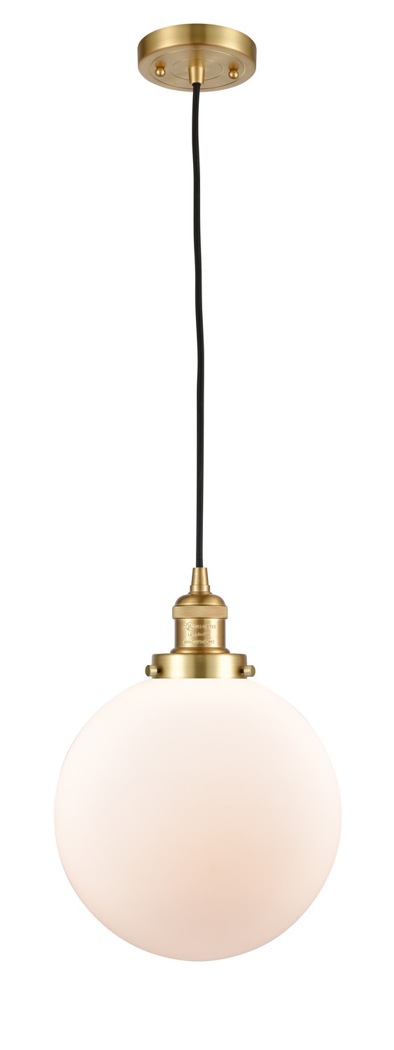 LED Mini Pendant by Innovations - Franklin Restoration Collection, Satin Gold Finish - 201C-SG-G201-10-LED