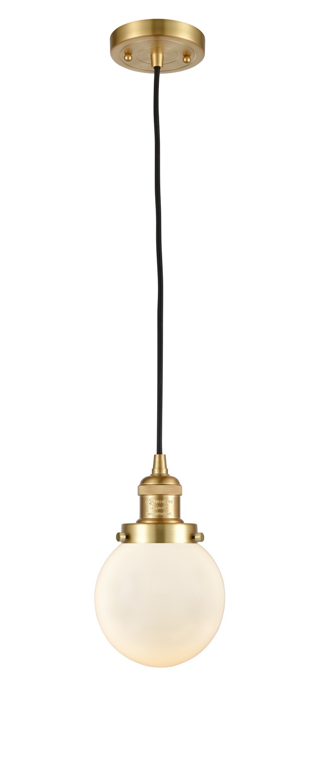 LED Mini Pendant by Innovations - Franklin Restoration Collection, Satin Gold Finish - 201C-SG-G201-6-LED