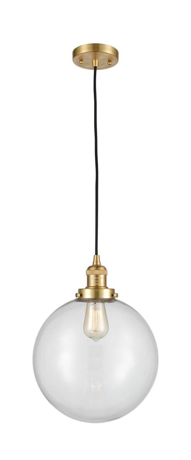 LED Mini Pendant by Innovations - Franklin Restoration Collection, Satin Gold Finish - 201C-SG-G202-12-LED