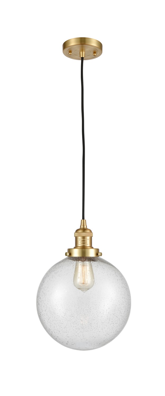 LED Mini Pendant by Innovations - Franklin Restoration Collection, Satin Gold Finish - 201C-SG-G204-10-LED