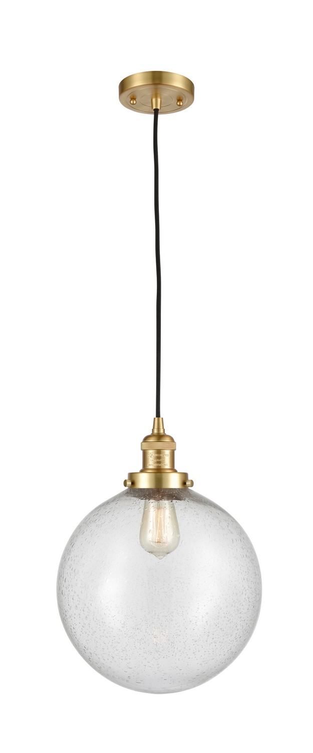 LED Mini Pendant by Innovations - Franklin Restoration Collection, Satin Gold Finish - 201C-SG-G204-12-LED