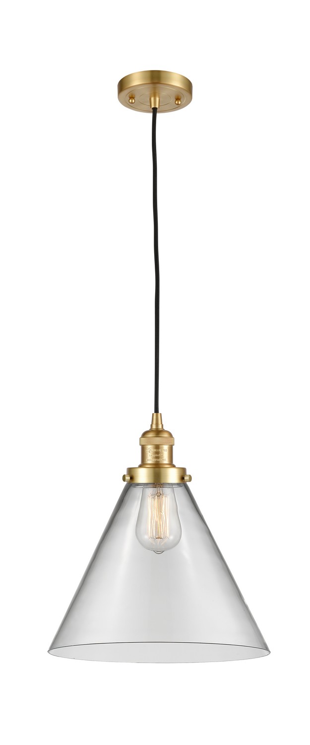 One Light Mini Pendant by Innovations - Franklin Restoration Collection, Satin Gold Finish - 201C-SG-G42-L