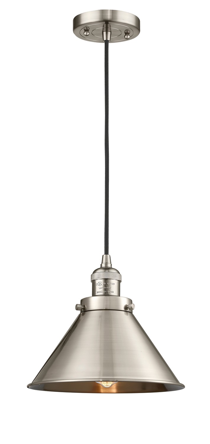 LED Mini Pendant by Innovations - Franklin Restoration Collection, Brushed Satin Nickel Finish - 201C-SN-M10-SN-LED
