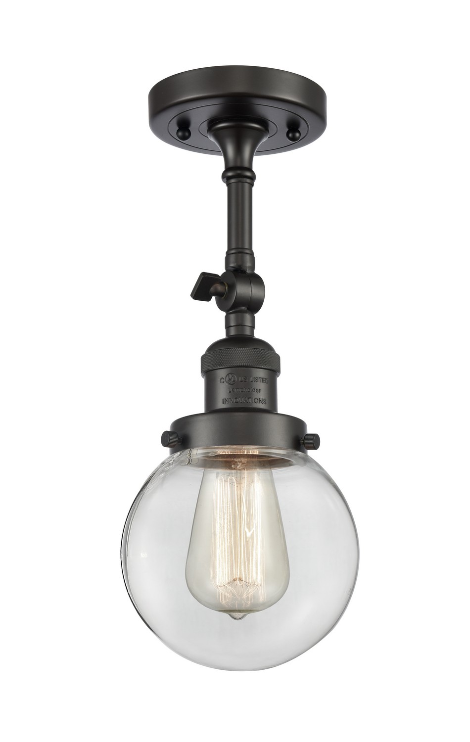 LED Semi-Flush Mount by Innovations - Franklin Restoration Collection, Oil Rubbed Bronze Finish - 201F-OB-G202-6-LED