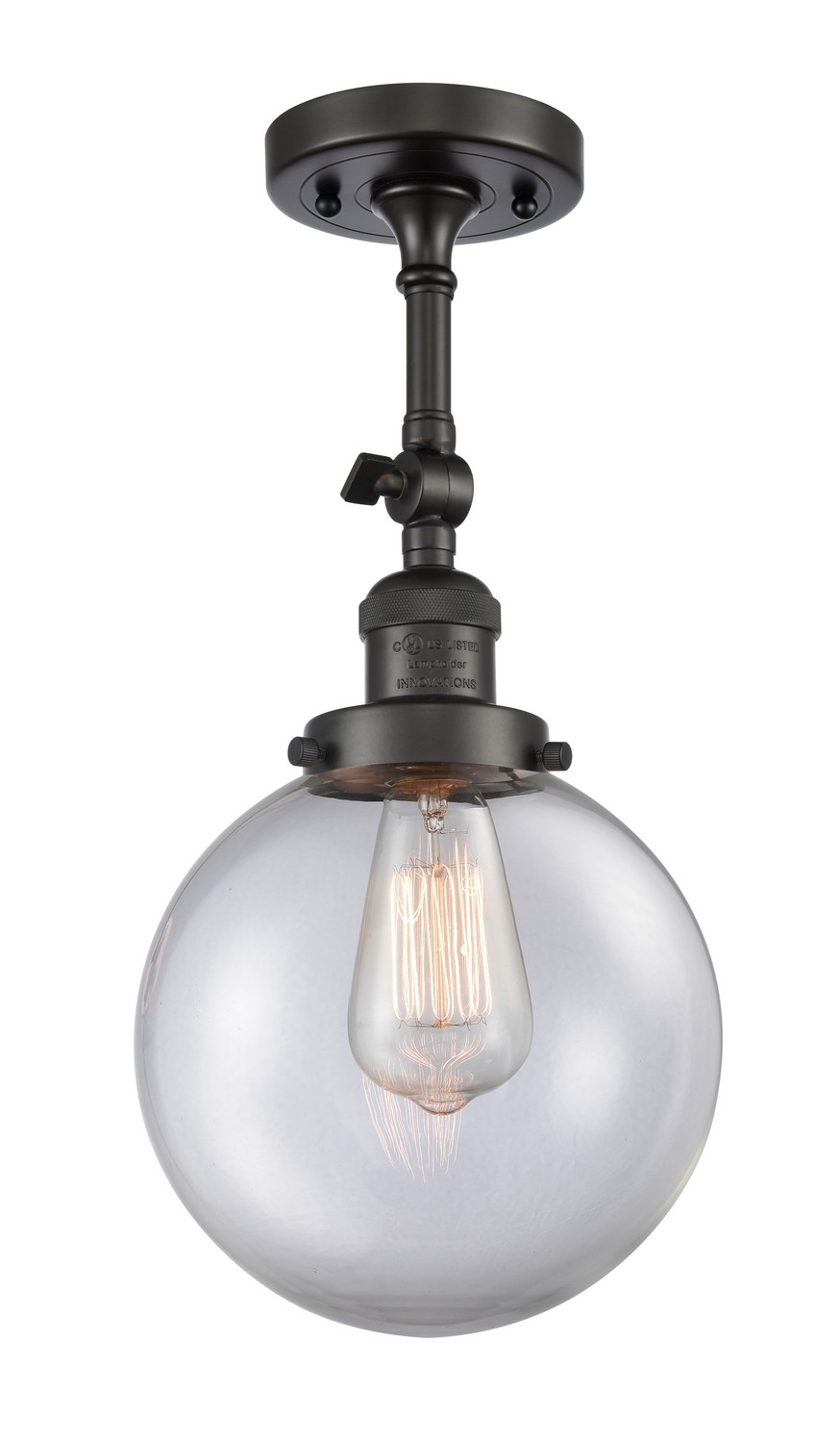 LED Semi-Flush Mount by Innovations - Franklin Restoration Collection, Oil Rubbed Bronze Finish - 201F-OB-G202-8-LED