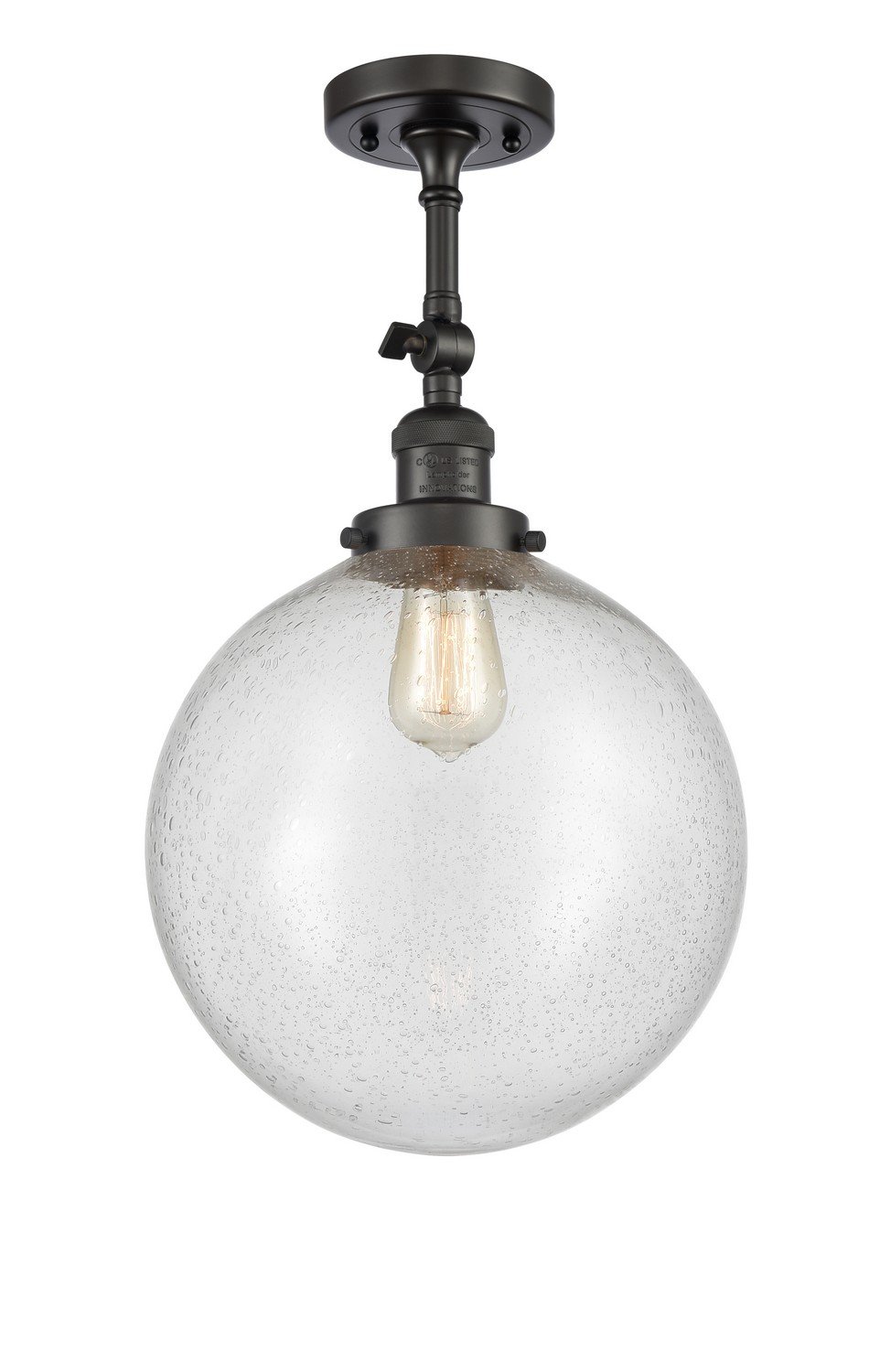LED Semi-Flush Mount by Innovations - Franklin Restoration Collection, Oil Rubbed Bronze Finish - 201F-OB-G204-12-LED
