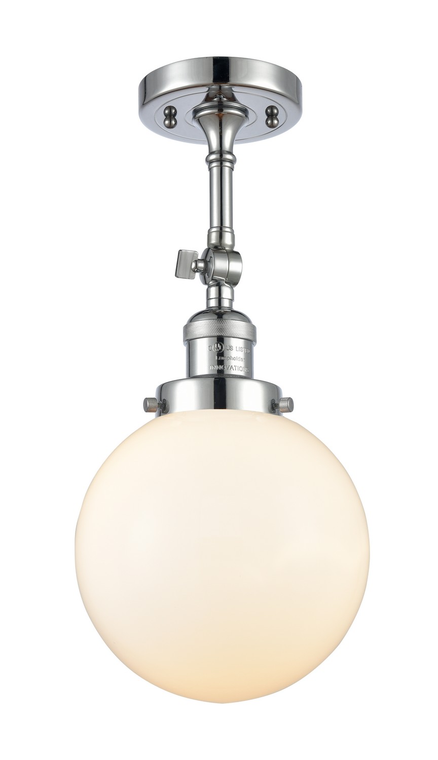 LED Semi-Flush Mount by Innovations - Franklin Restoration Collection, Polished Chrome Finish - 201F-PC-G201-8-LED