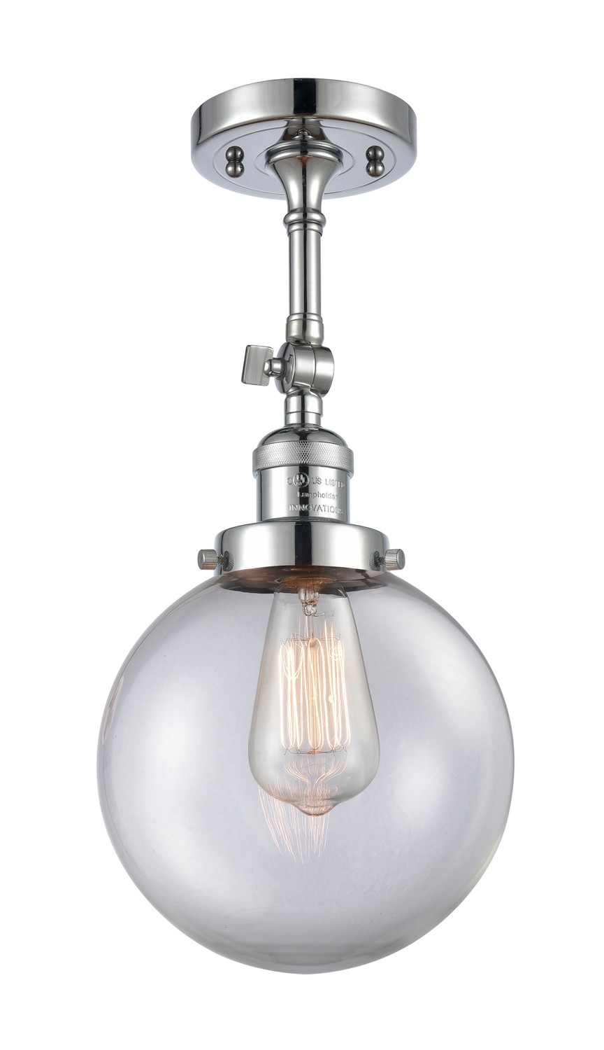 LED Semi-Flush Mount by Innovations - Franklin Restoration Collection, Polished Chrome Finish - 201F-PC-G202-8-LED