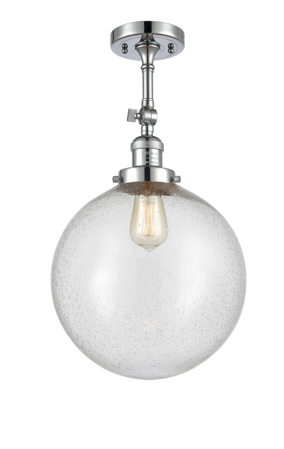 LED Semi-Flush Mount by Innovations - Franklin Restoration Collection, Polished Chrome Finish - 201F-PC-G204-12-LED