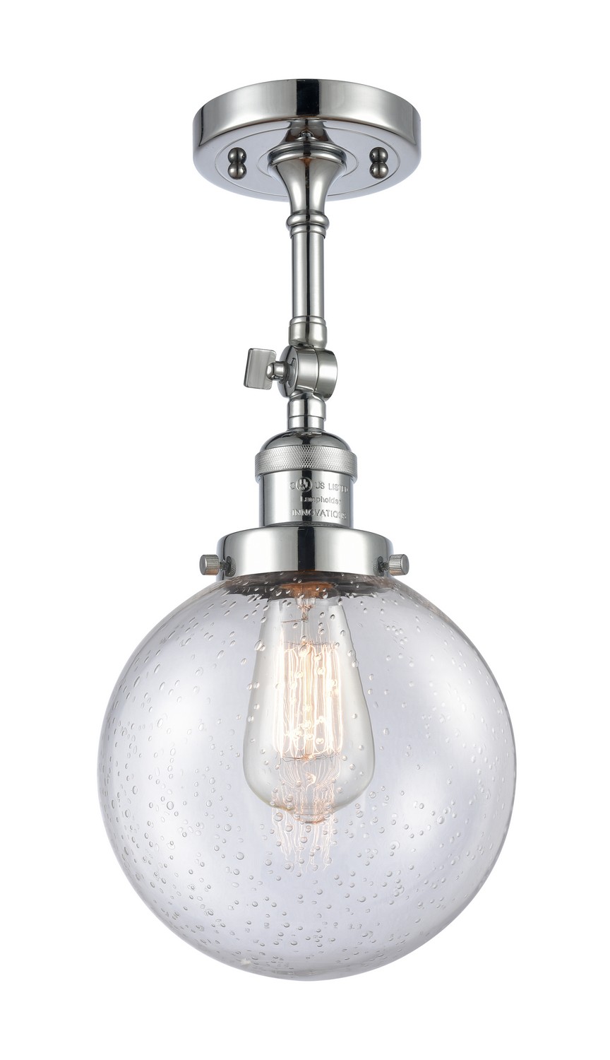 LED Semi-Flush Mount by Innovations - Franklin Restoration Collection, Polished Chrome Finish - 201F-PC-G204-8-LED