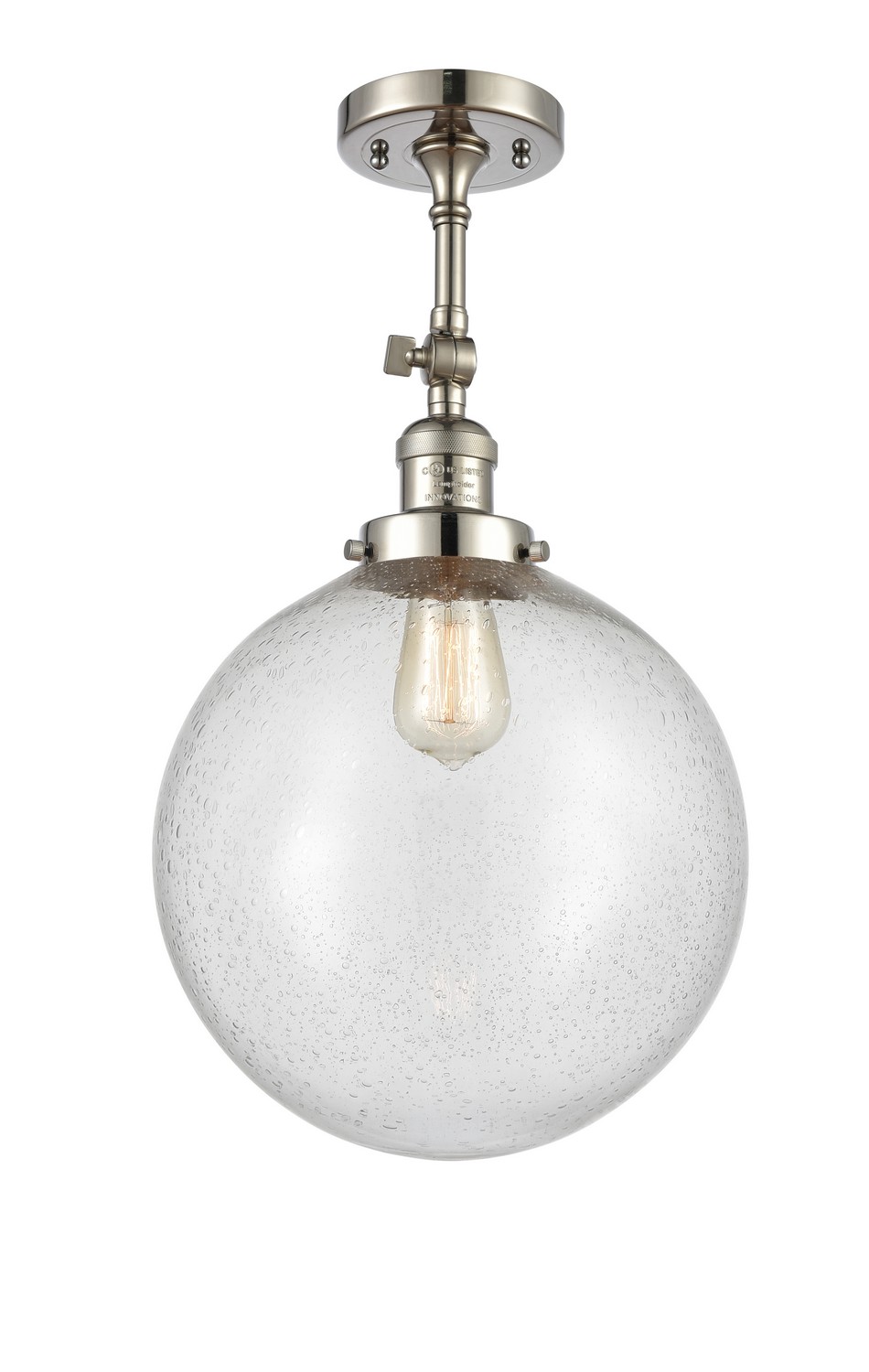 LED Semi-Flush Mount by Innovations - Franklin Restoration Collection, Polished Nickel Finish - 201F-PN-G204-12-LED