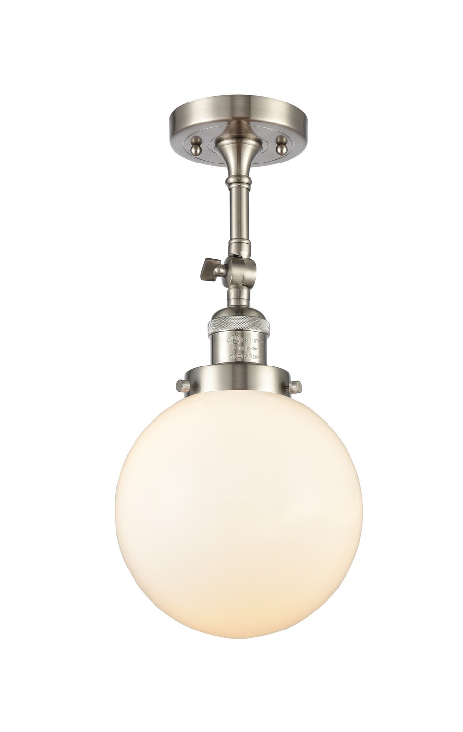 LED Semi-Flush Mount by Innovations - Franklin Restoration Collection, Brushed Satin Nickel Finish - 201F-SN-G201-8-LED