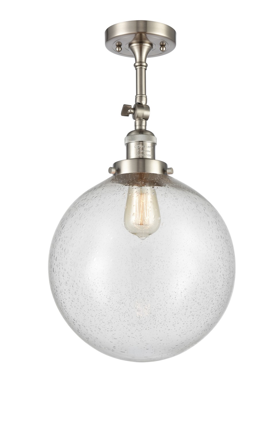 LED Semi-Flush Mount by Innovations - Franklin Restoration Collection, Brushed Satin Nickel Finish - 201F-SN-G204-12-LED
