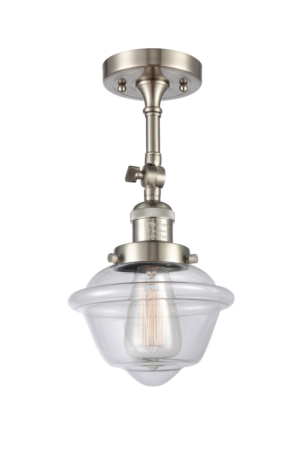 LED Semi-Flush Mount by Innovations - Franklin Restoration Collection, Brushed Satin Nickel Finish - 201F-SN-G532-LED