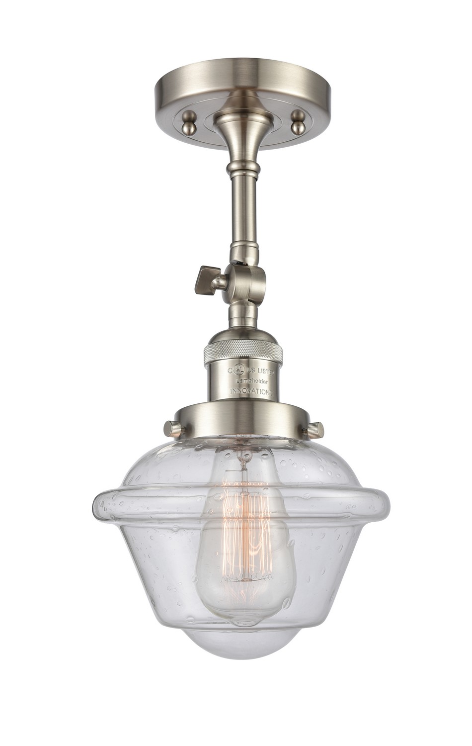 LED Semi-Flush Mount by Innovations - Franklin Restoration Collection, Brushed Satin Nickel Finish - 201F-SN-G534-LED