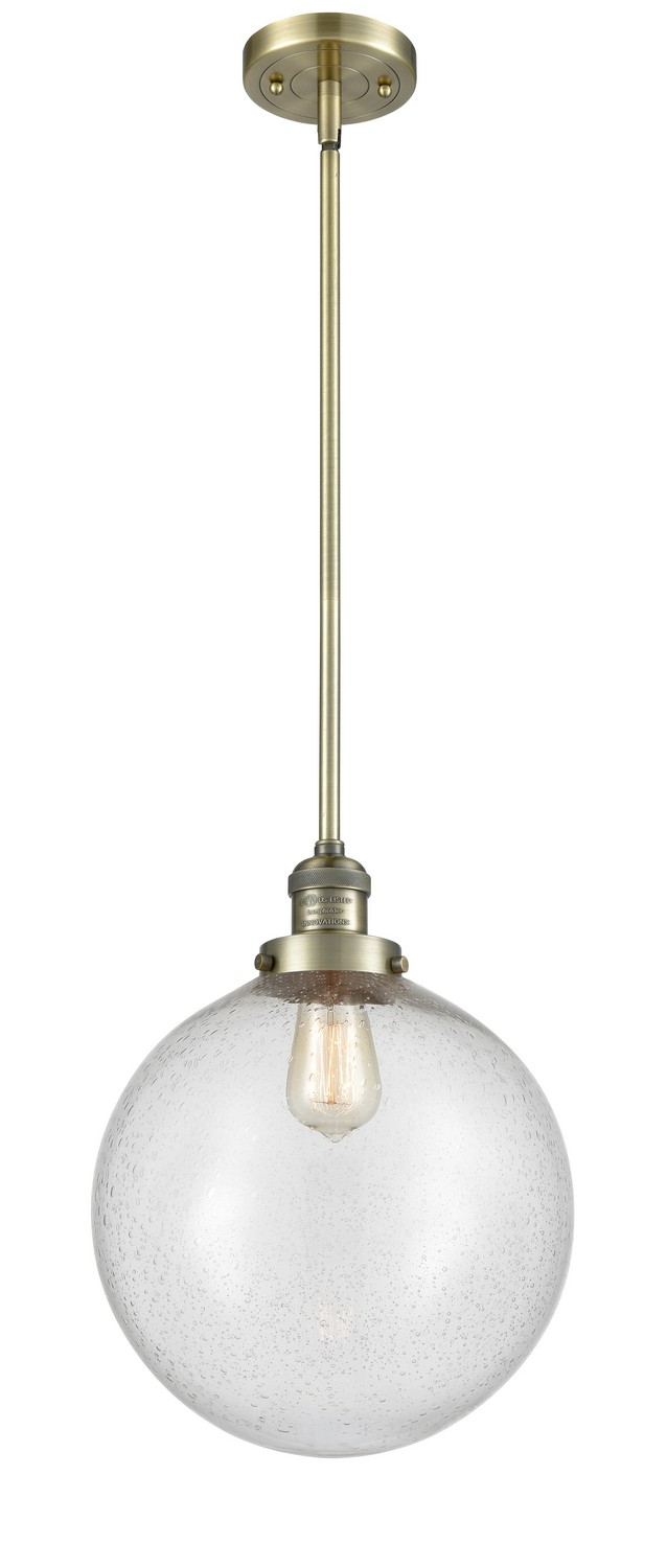 LED Mini Pendant by Innovations - Franklin Restoration Collection, Antique Brass Finish - 201S-AB-G204-12-LED