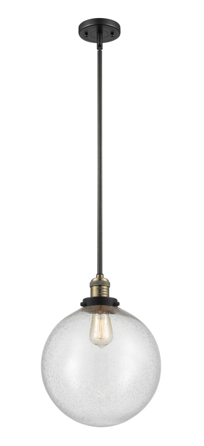LED Mini Pendant by Innovations - Franklin Restoration Collection, Black Antique Brass Finish - 201S-BAB-G204-12-LED