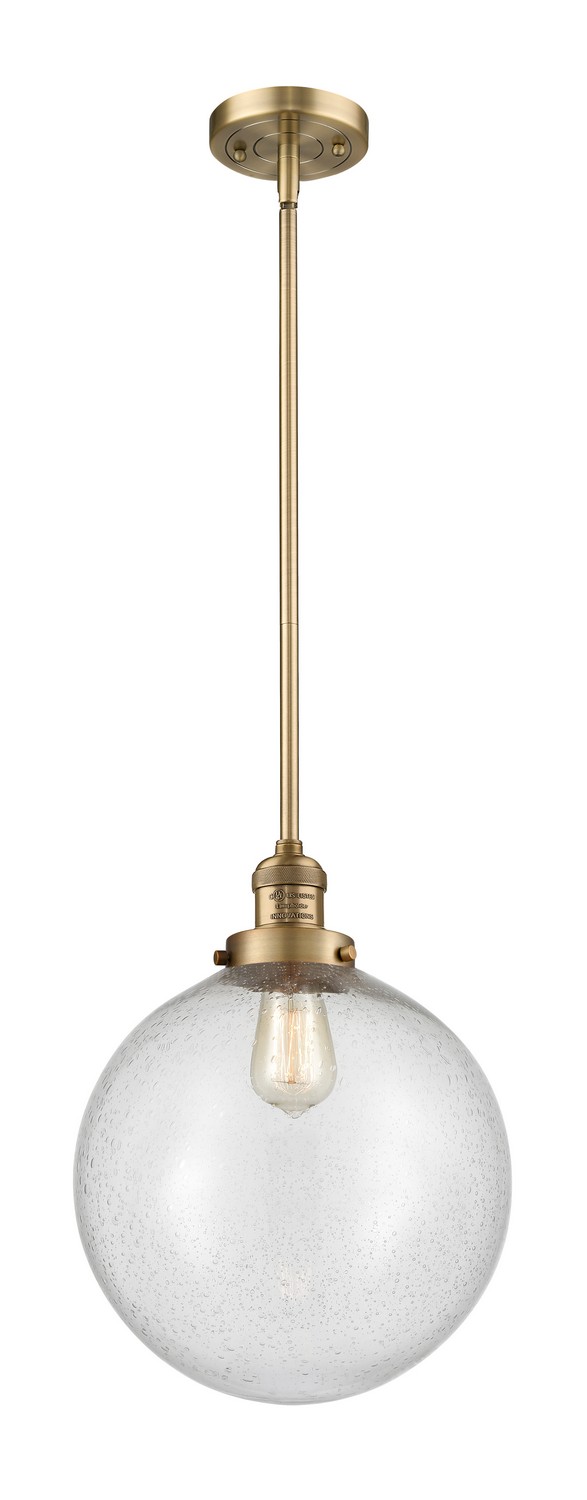 LED Mini Pendant by Innovations - Franklin Restoration Collection, Brushed Brass Finish - 201S-BB-G204-12-LED