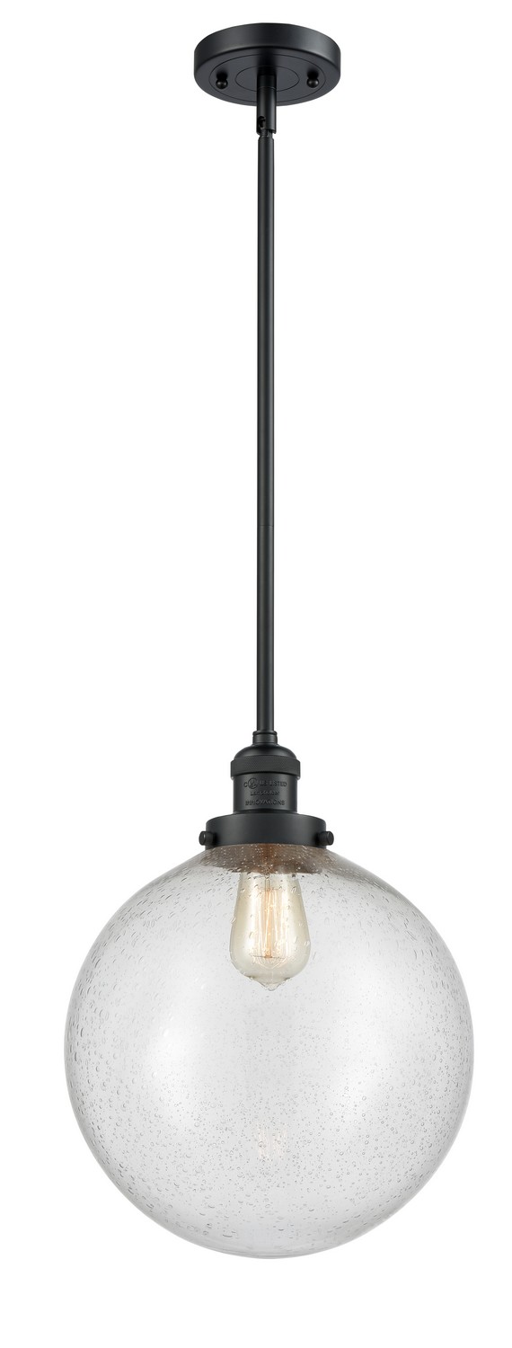 LED Mini Pendant by Innovations - Franklin Restoration Collection, Matte Black Finish - 201S-BK-G204-12-LED