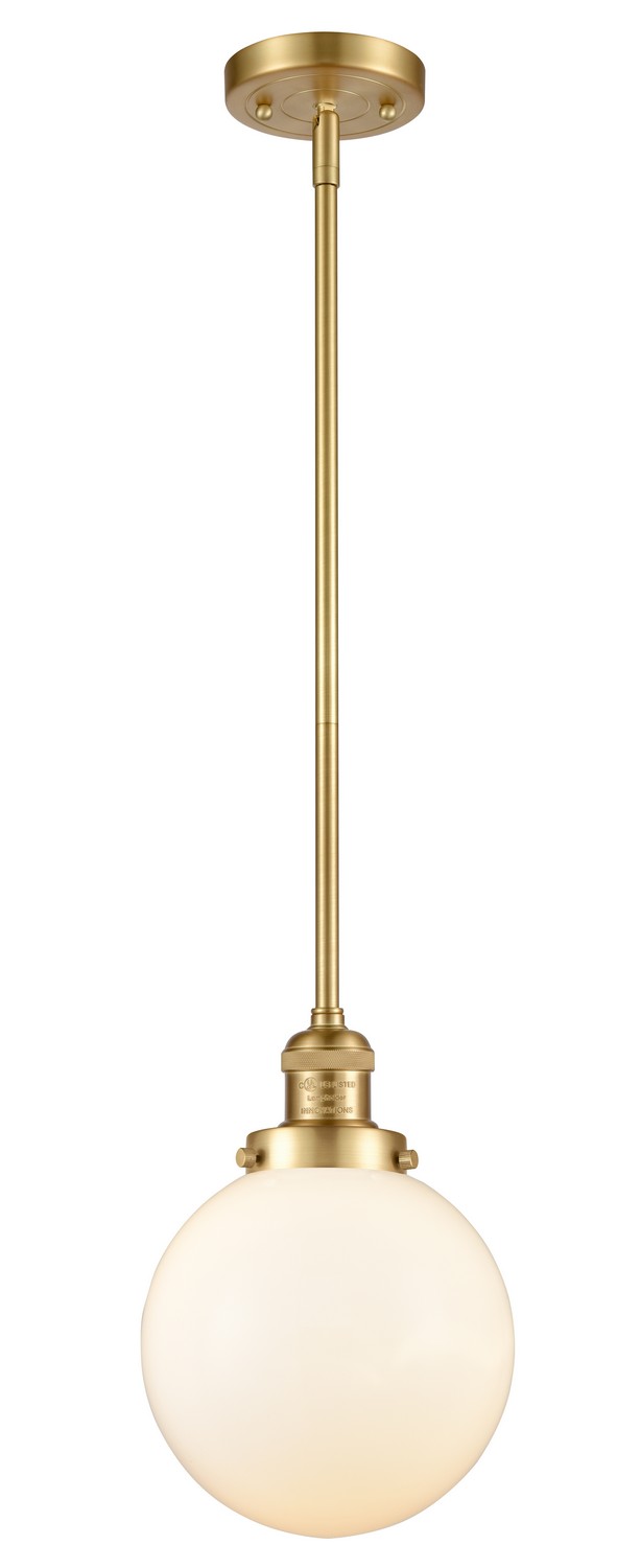 LED Mini Pendant by Innovations - Franklin Restoration Collection, Satin Gold Finish - 201S-SG-G201-8-LED